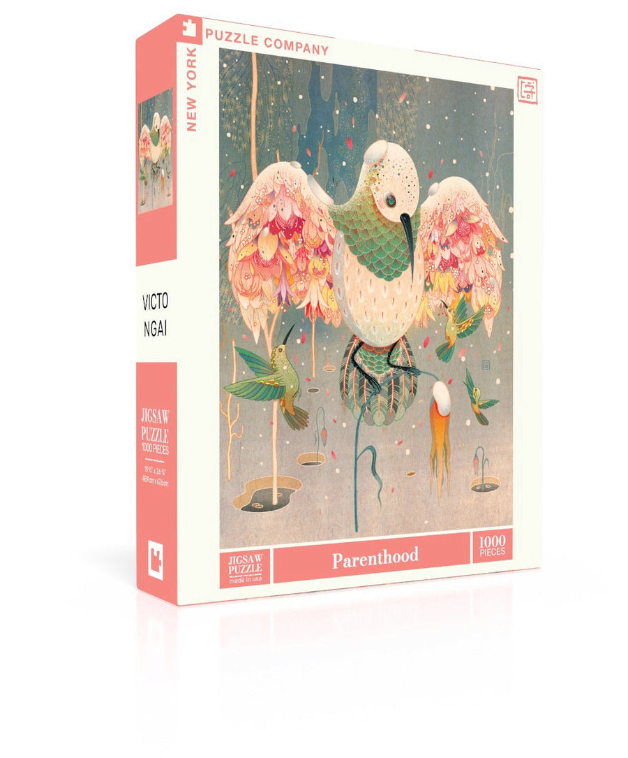 Parenthood puzzle box and illustrated design