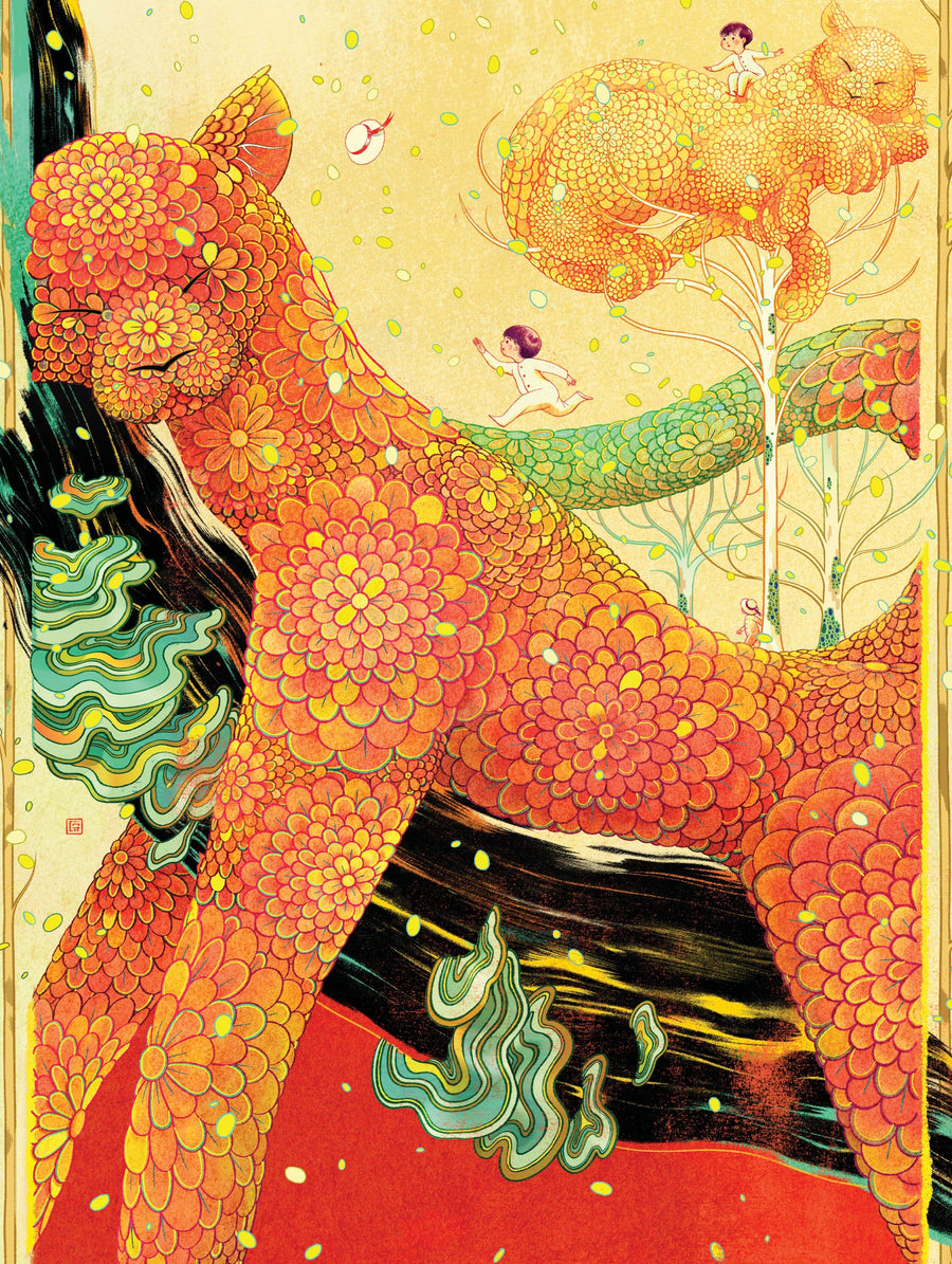 Illustrated Sleepy Autumn puzzle design