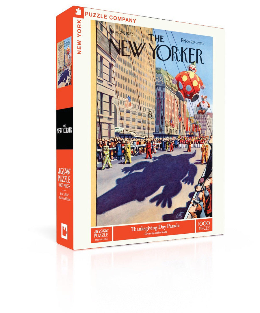 Thanksgiving Day Parade puzzle box and illustrated design