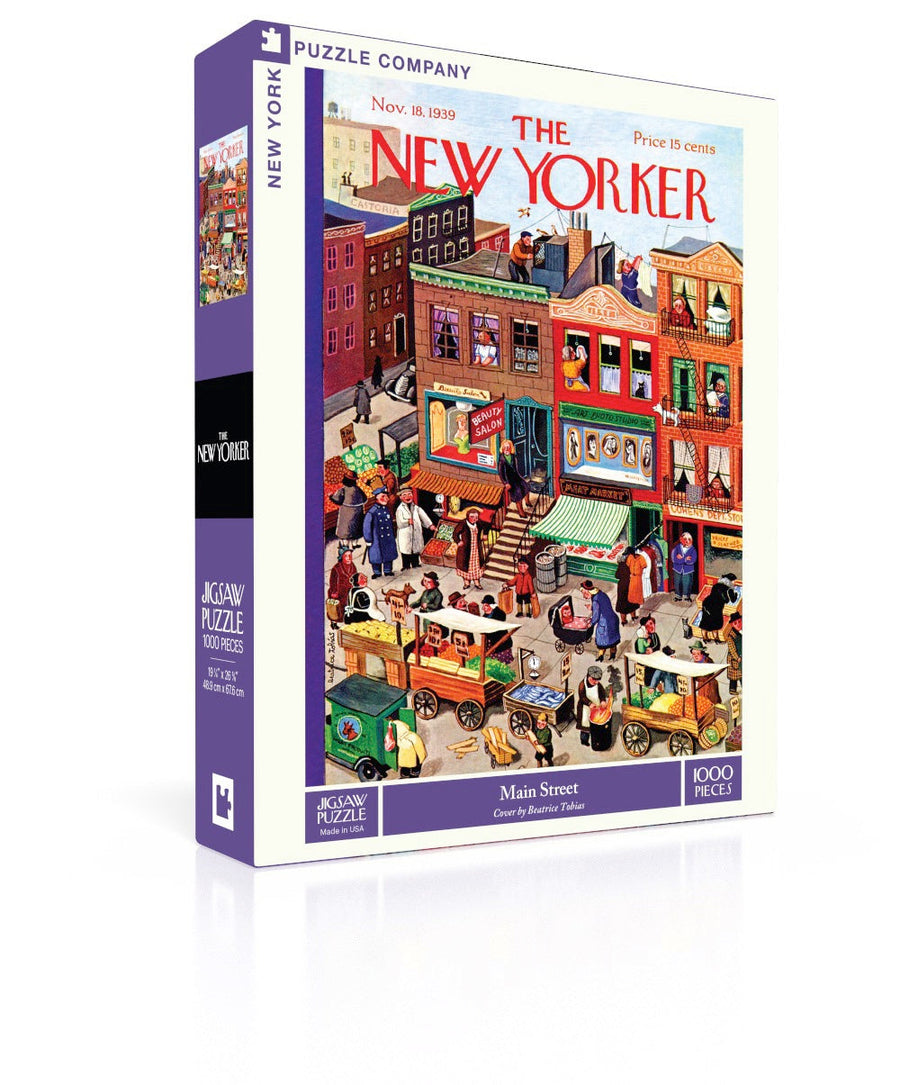 Main Street puzzle box and illustrated design