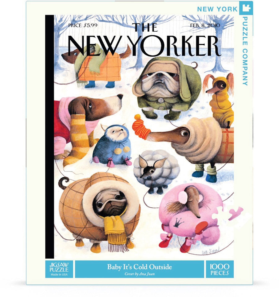 Packaging showing Baby It's Cold Outside puzzle artwork