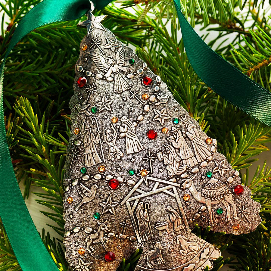 Styled display featuring O Holy Night Christmas Tree