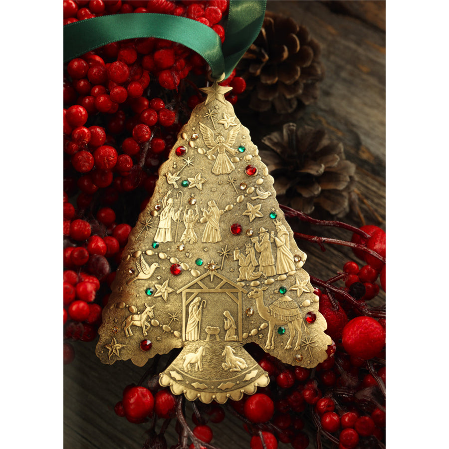 Styled display featuring O Holy Night Christmas Tree