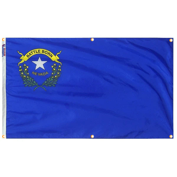 Nevada Flag with Grommets Along the Edges for Wall Hanging