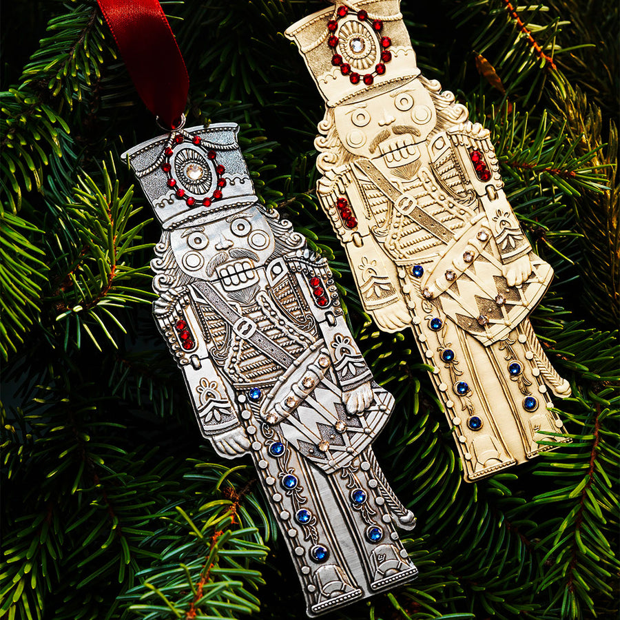 Collection display featuring The Nutcracker Prince Drummer Ornament