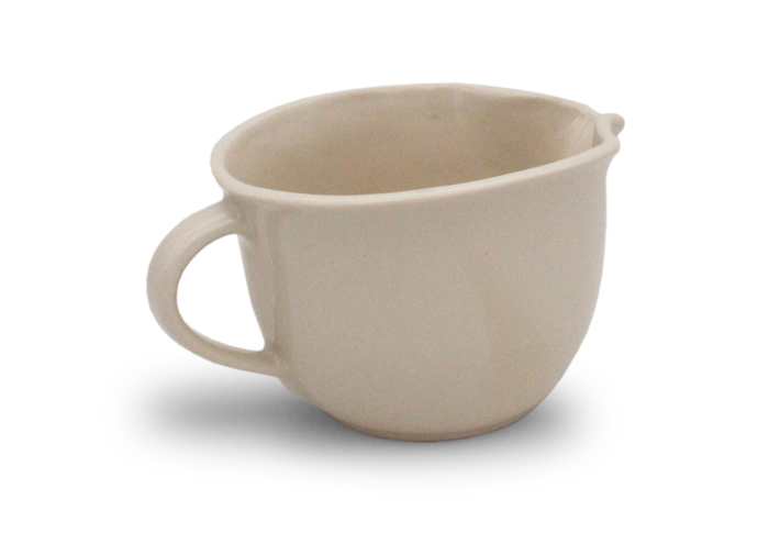 Stoneware Batter Bowl with Pouring Spout and Handle