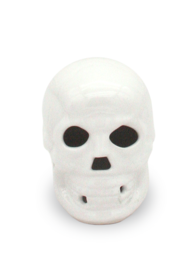 Stoneware Halloween Skull Decoration