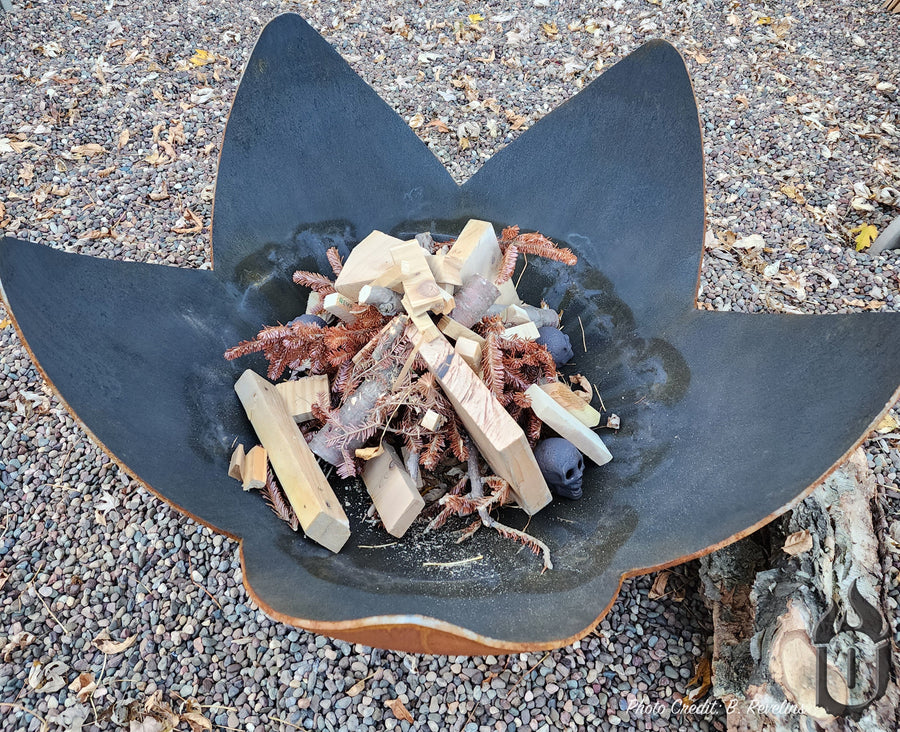 "Fire Flower" Fire Bowl with Hollow Base (Made In USA)