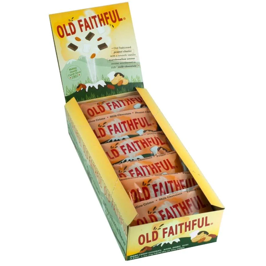 Old Faithful Milk Chocolate Peanut Marshmallow Bar — 18-count display box