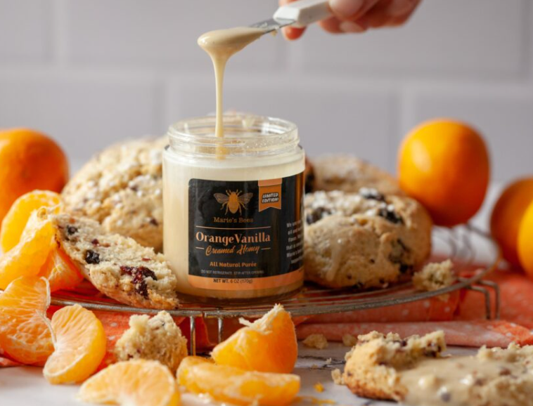 Orange Vanilla Creamed Honey – 6 oz Citrus Honey Spread – product image