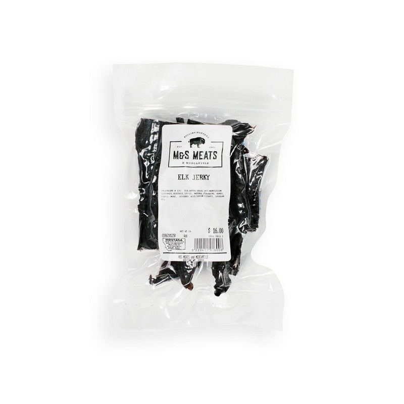 Original Elk Jerky, clear package with the product label