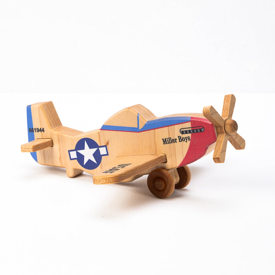 Classic P-51 Mustang Wooden Toy Airplane