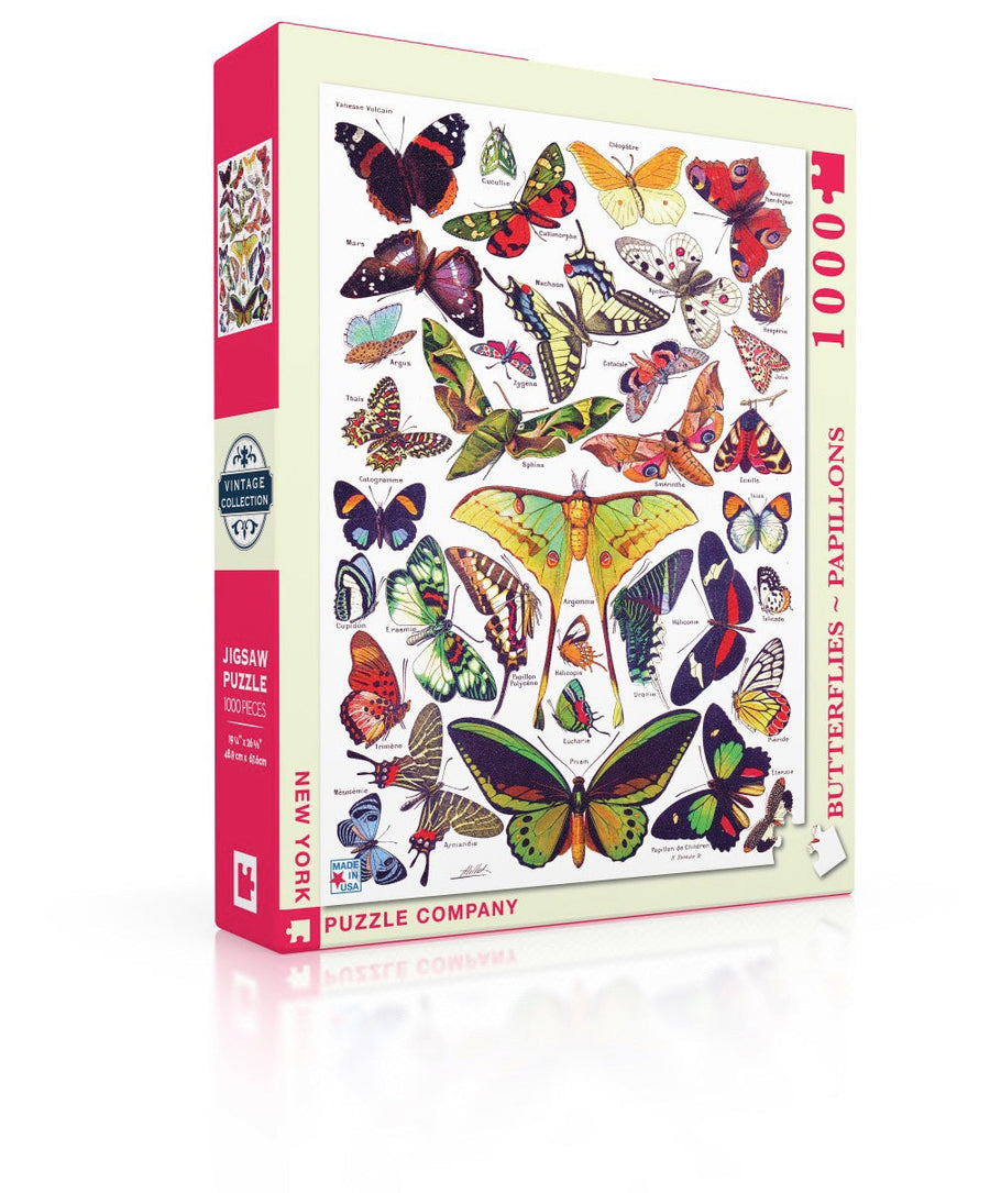 Butterflies ~ Papillons puzzle box and illustrated design