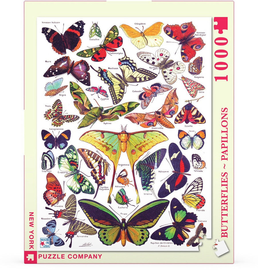 Packaging showing Butterflies ~ Papillons puzzle artwork
