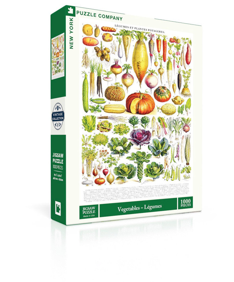 Vegetables ~ Légumes puzzle box and illustrated design
