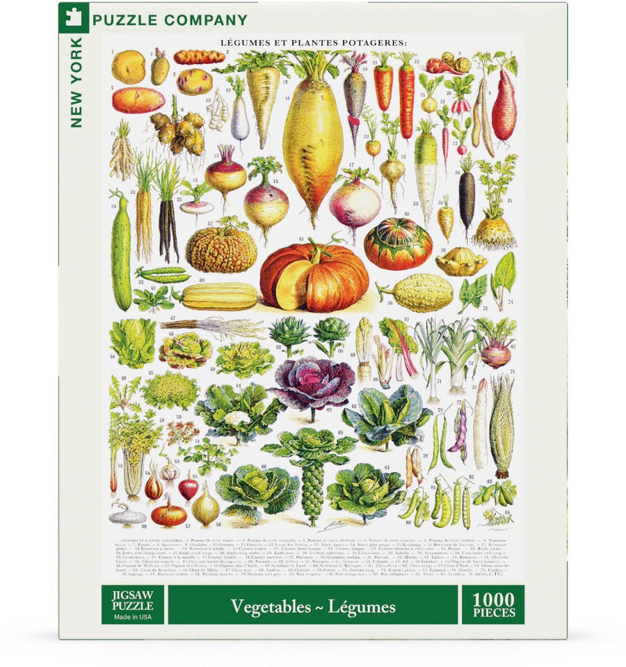 Packaging showing Vegetables ~ Légumes puzzle artwork