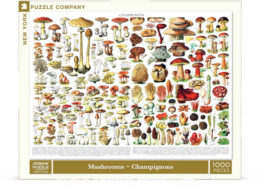 Packaging showing Mushrooms ~ Champignons puzzle artwork