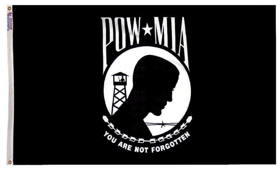 POW/MIA outdoor flag made in USA in black and white