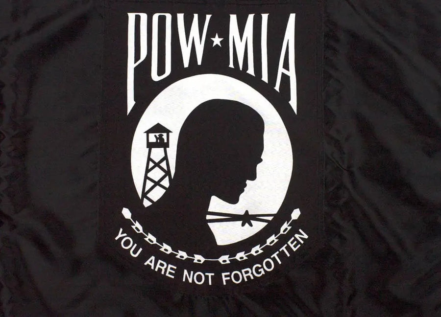 Black and white POW/MIA outdoor flag made in the USA