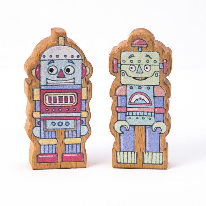 Wooden Finger Puppets – Robot Duo