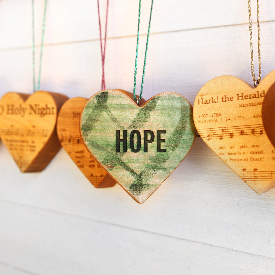 Christmas Carol Heart Ornaments