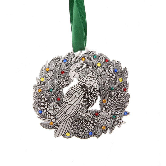 Product view of Merry Parrot Ornament with Crystals