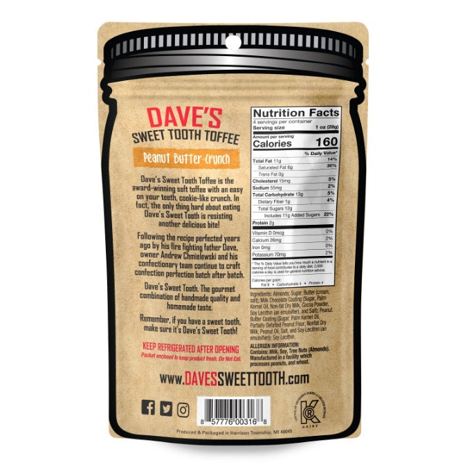 Peanut Butter Crunch Toffee — back or label view