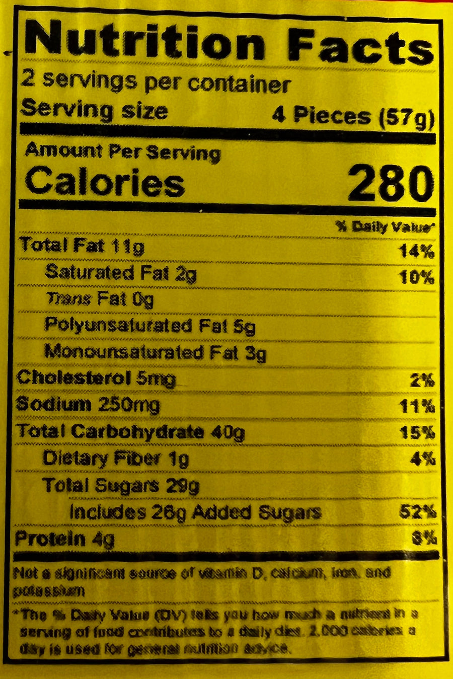Old-Fashioned Peanut Brittle Candy – 4 oz Bag – nutrition information