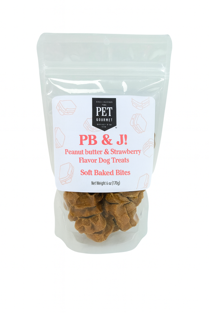 Peanut Butter & Strawberry Soft Dog Treats – 6 oz