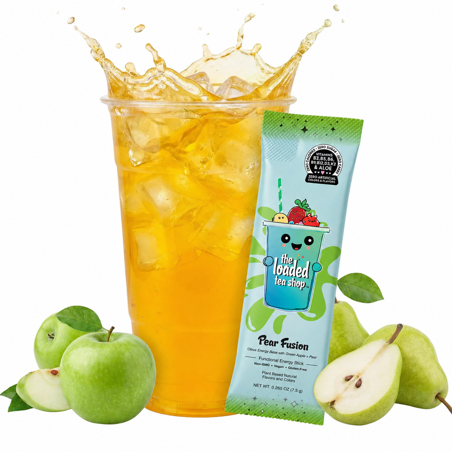 Pear Fusion loaded tea mix in green apple and pear flavor