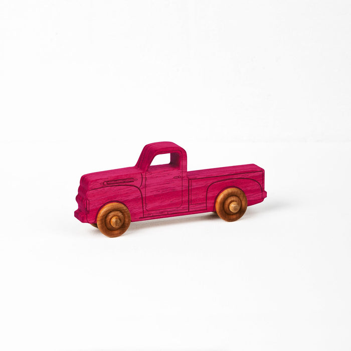 Pink Maple Toy Pickup Truck, 5.5 in.