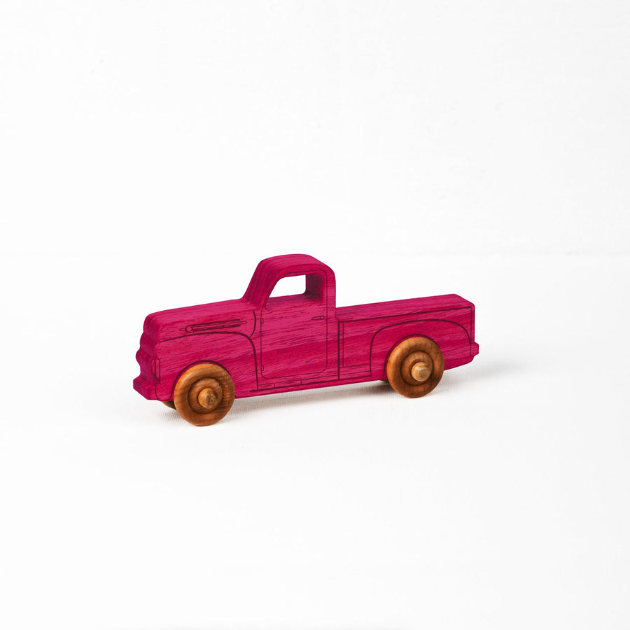 Pink Maple Toy Pickup Truck, 5.5 in.