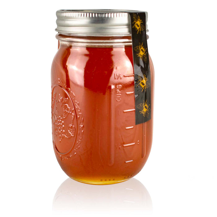 Raw Whatcom County Honey – 1 lb Jar (Pint) – product packaging image