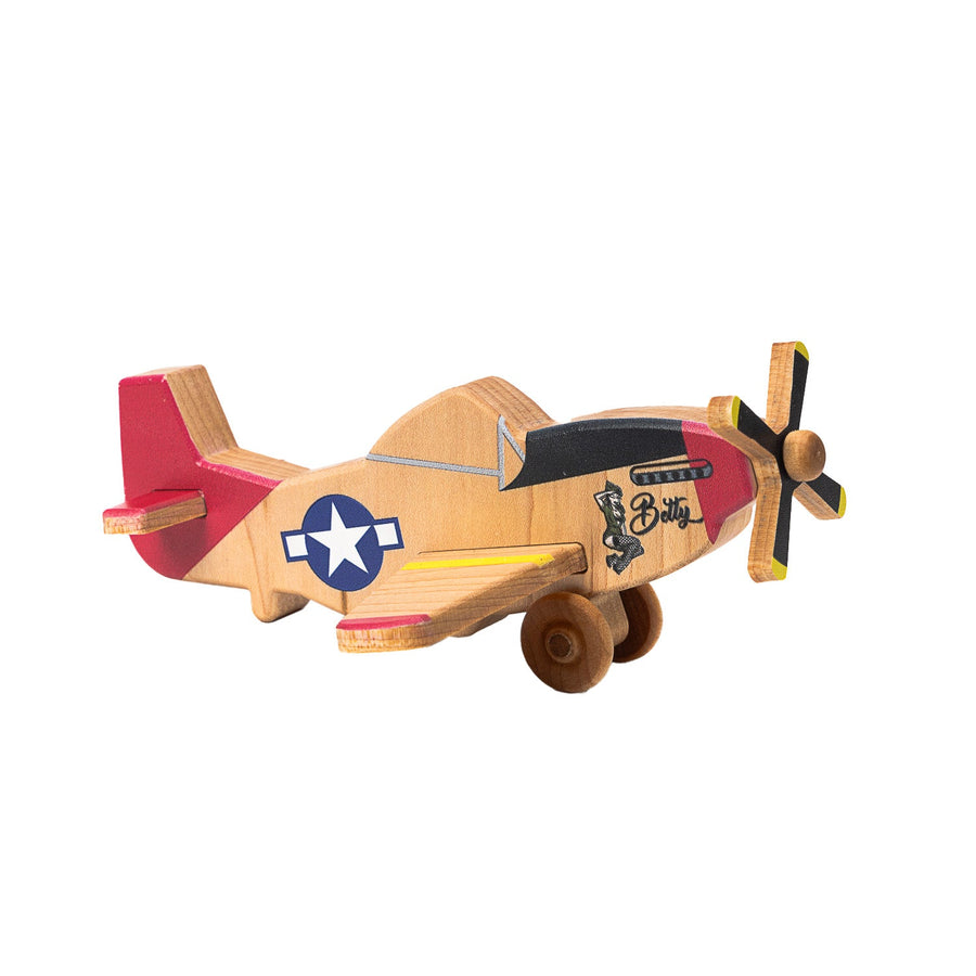 Betty Pinup P-51 Mustang Wooden Toy Airplane