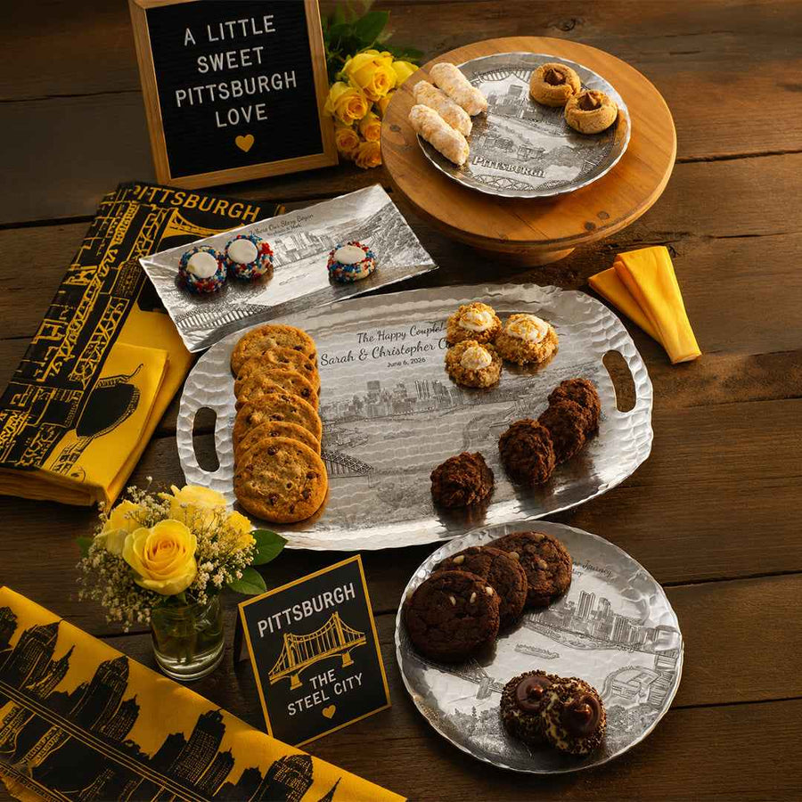 Collection display featuring Pittsburgh Skyline Luncheon Tray