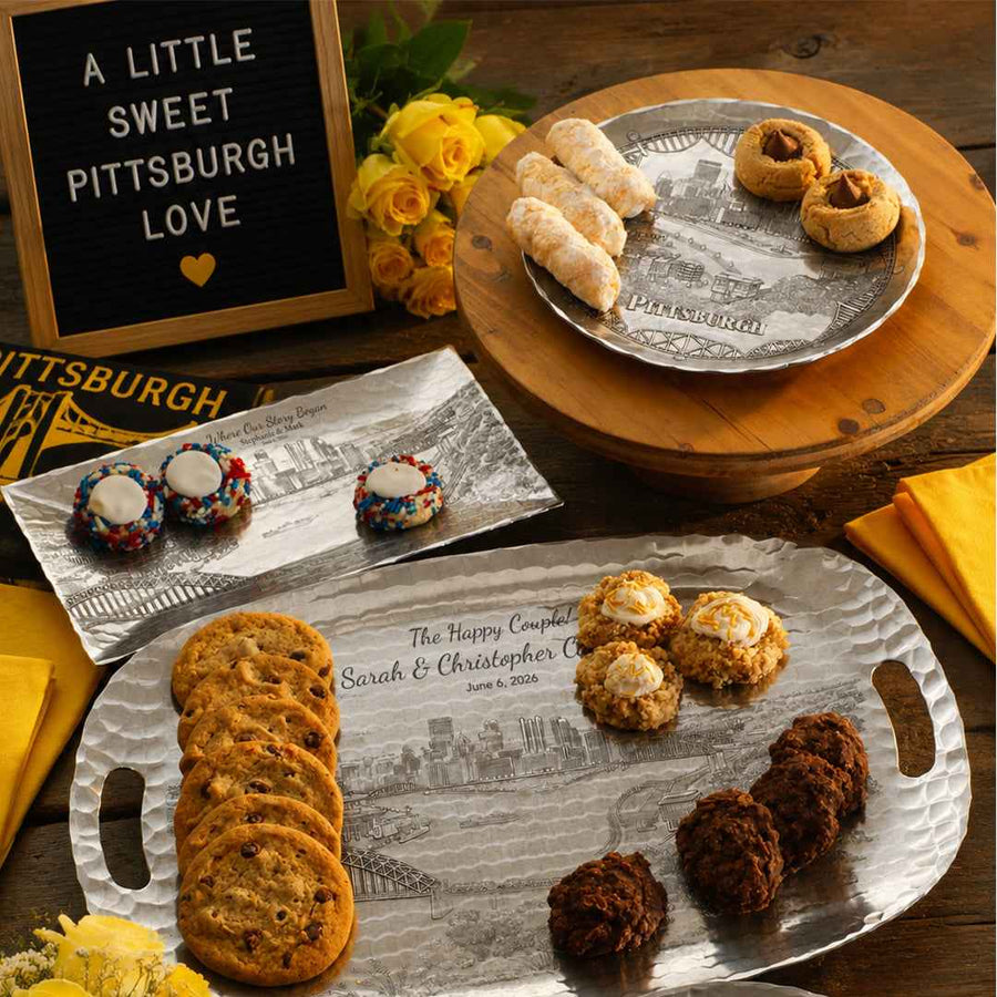 Collection display featuring Pittsburgh Skyline Luncheon Tray