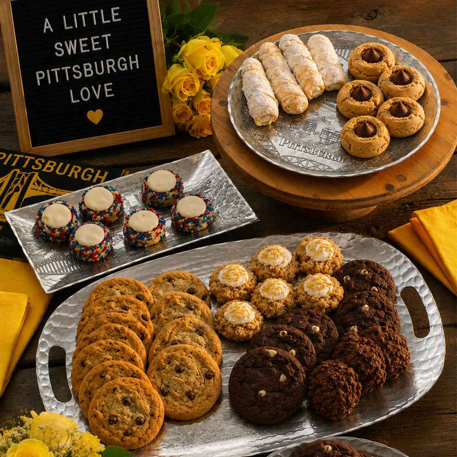 Collection display featuring Pittsburgh Skyline Luncheon Tray
