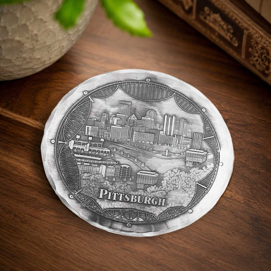 Styled display featuring Pittsburgh Bridges Skyline Coaster