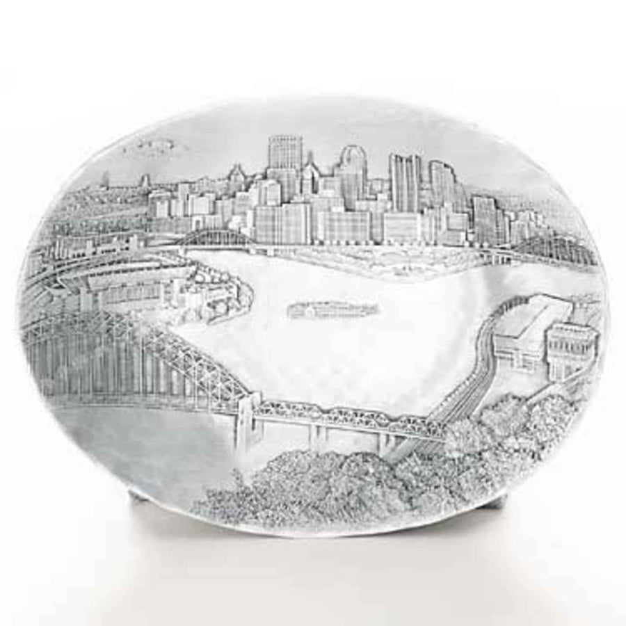 Product view of Pittsburgh Skyline Medium Oval Dish