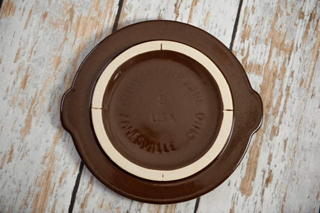 5-Gallon Stoneware Crock Cover - underside showing the seating surface
