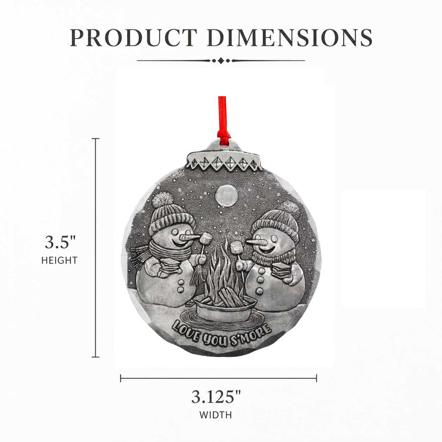 Product dimension guide for Love You S'more Ornament