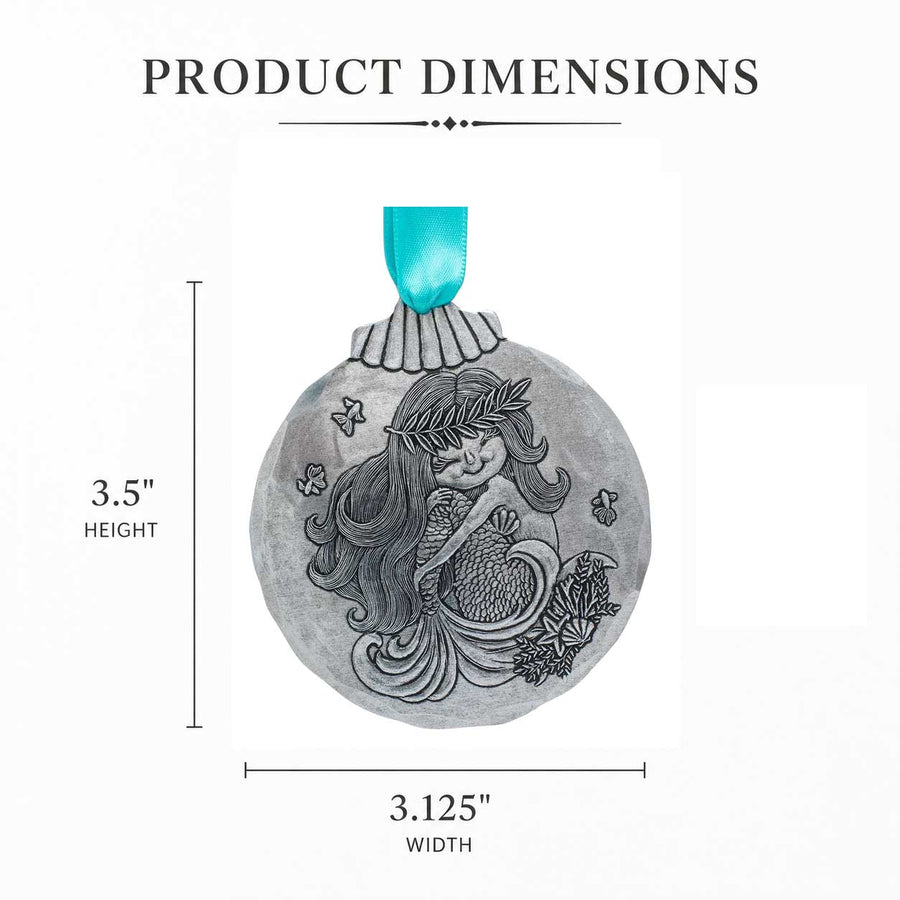 Product dimension guide for Mermaid Magic Ornament