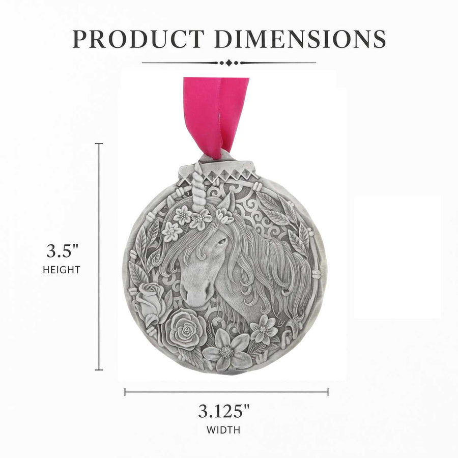 Product dimension guide for Magical Unicorn Ornament