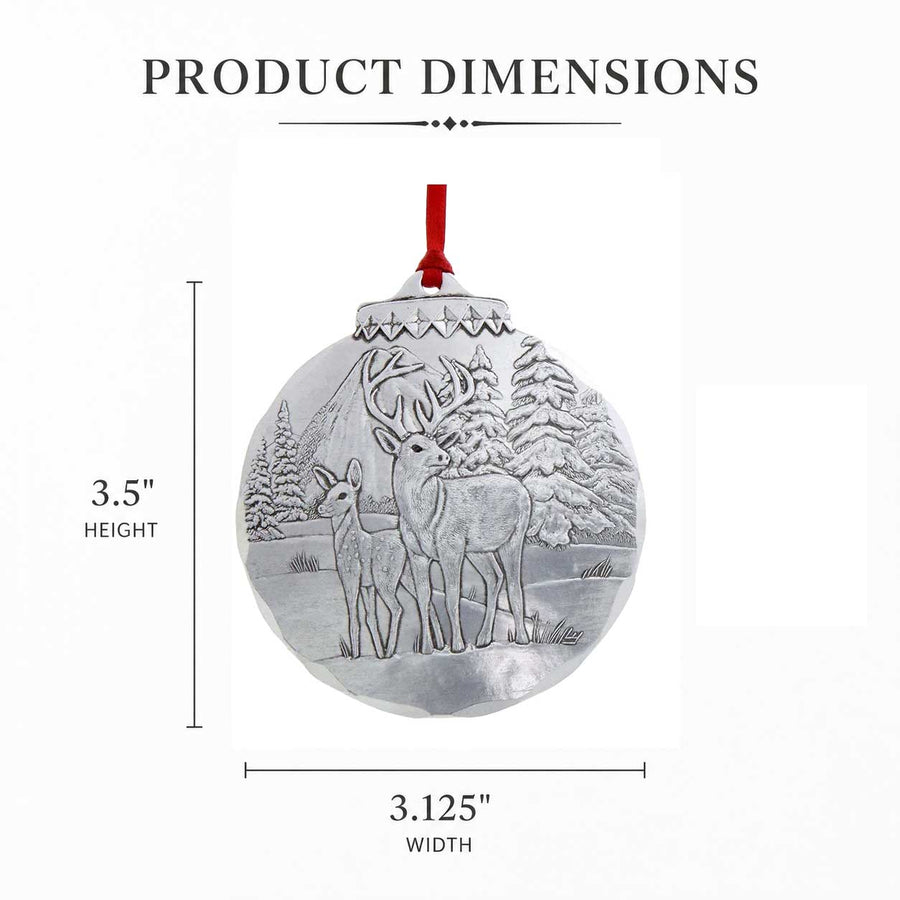 Product dimension guide for Woodland Deer Ornament