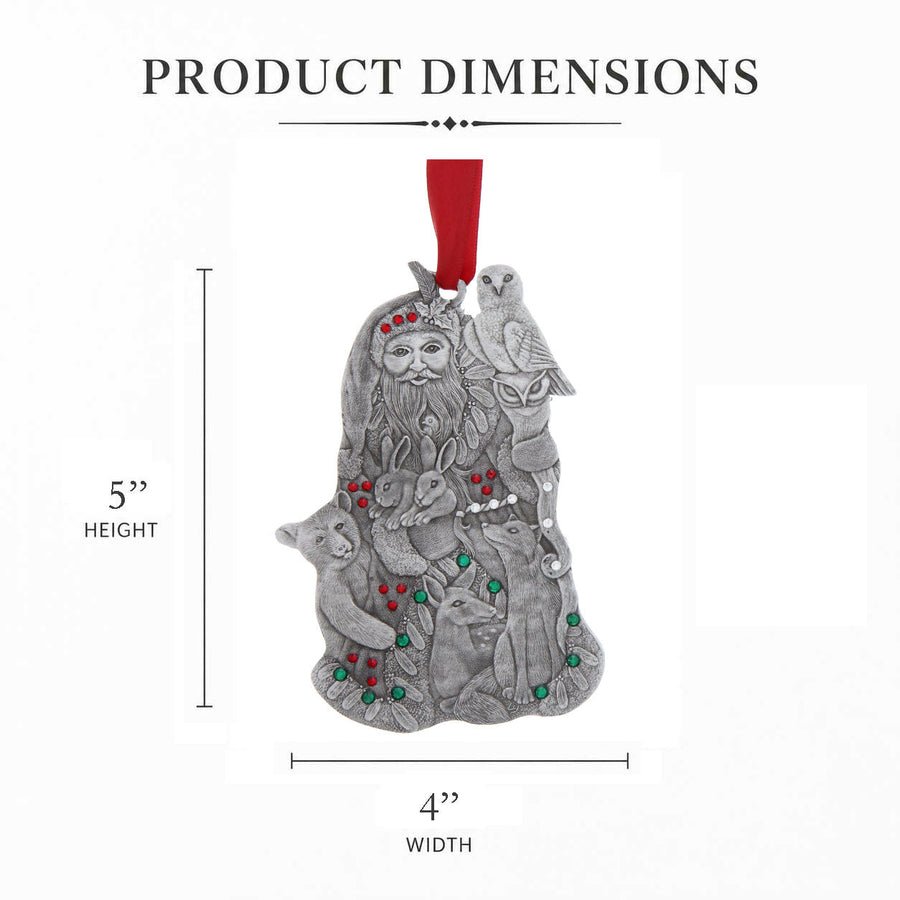 Product dimension guide for Woodland Santa Ornament
