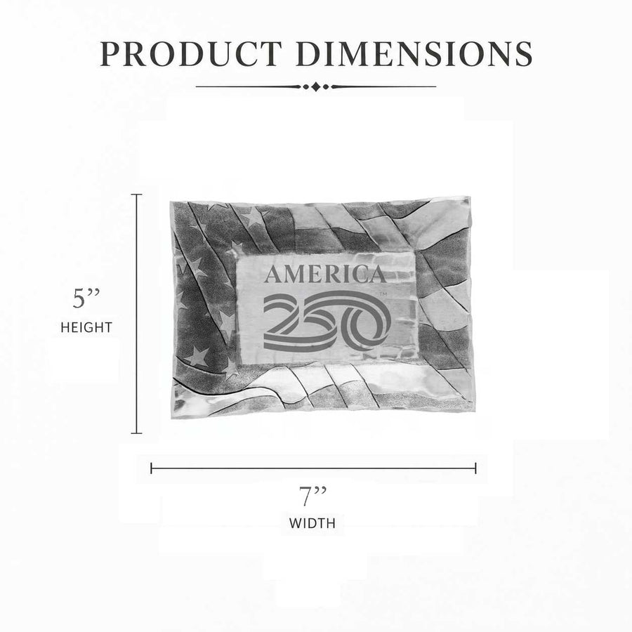 Product dimension guide for Expressions Patriotic Inspiration Tray (America250)