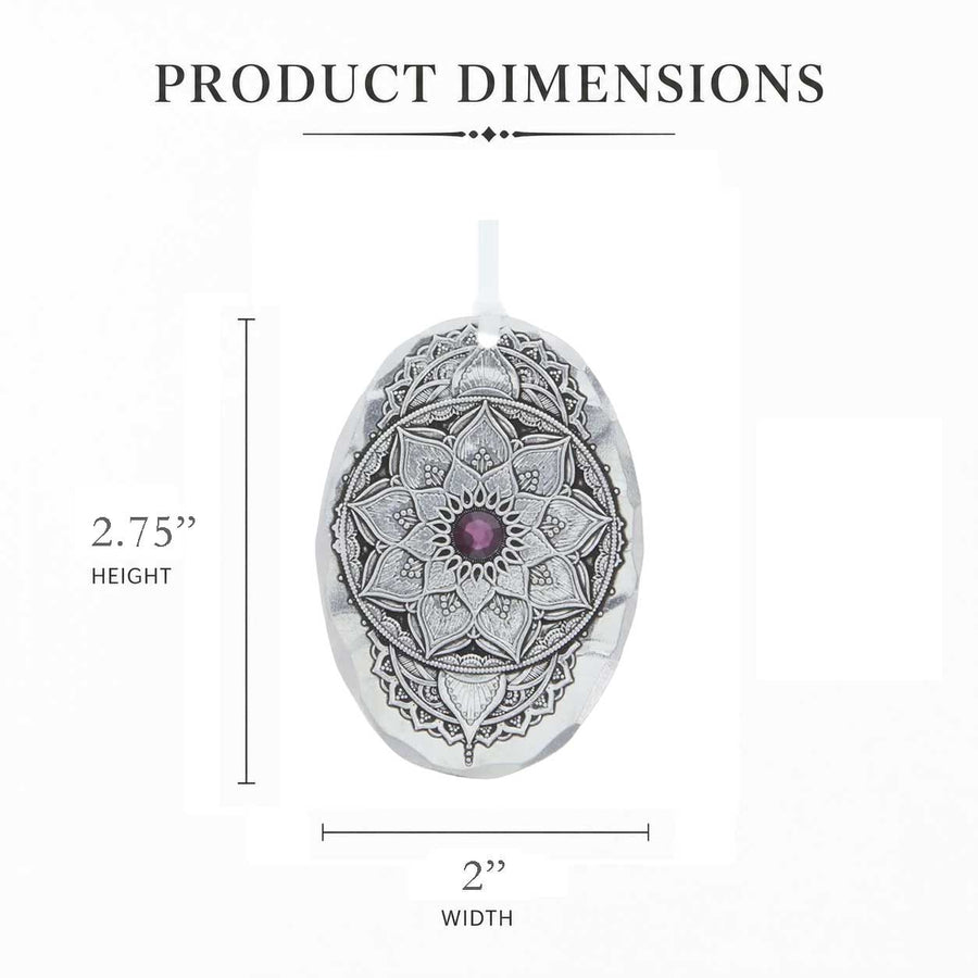Product dimension guide for Birthstone crystal ornament