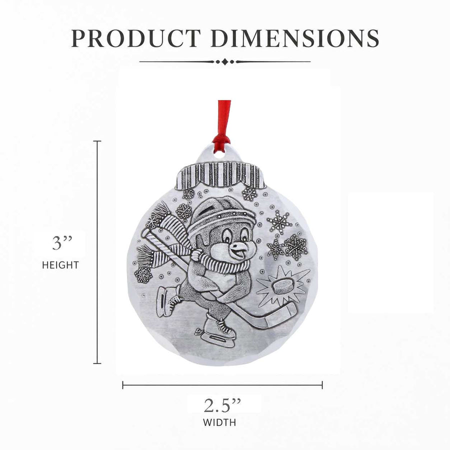 Product dimension guide for Hockey Penguin Ornament