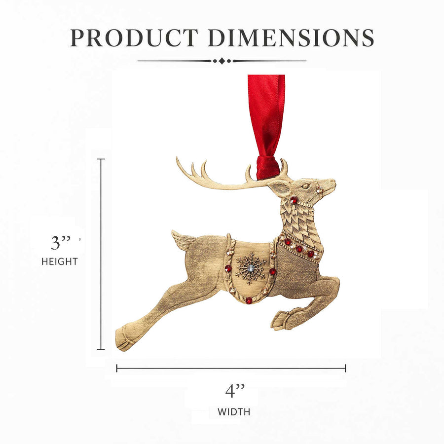 Product dimension guide for Merry Reindeer Ornament