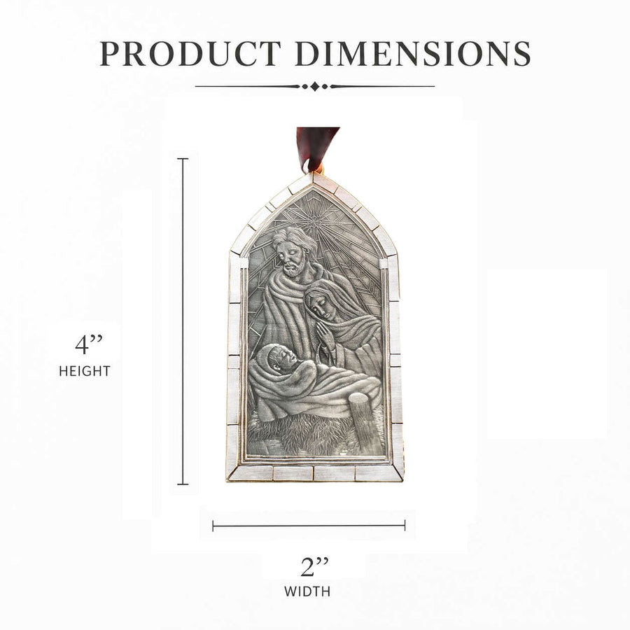 Product dimension guide for Nativity Cathedral Window Ornament